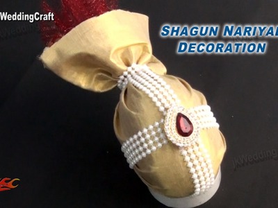 DIY Wedding shagun nariyal packing | How to make Coconut Decoration | JK Wedding 045