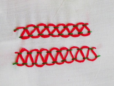 Hand Embroidery: Stepped Threaded Running Stitch