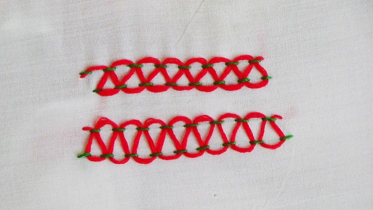 Hand Embroidery: Stepped Threaded Running Stitch