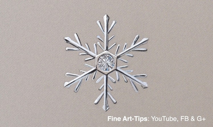 How to Draw a Snowflake Decoration - Jewelry With Diamond