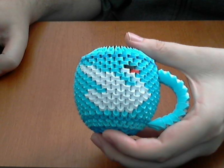 How to make 3d origami cup of tea (model 1 swan)