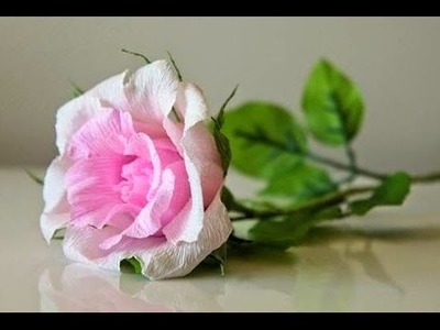 How to make a paper rose - Easy crepe paper flower tutorial