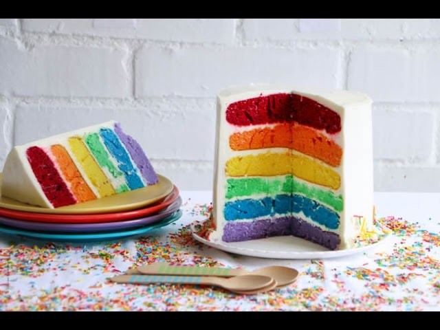 How to make a Rainbow Cake  ♥ Chokolat Pimienta