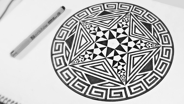 Pentagram within Pentagrams ✮ How To Draw Fractal Art | DearingDraws