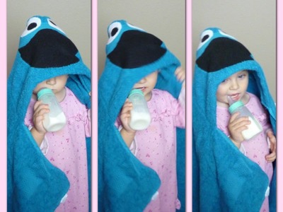 DIY Cookie Monster Hooded Towel | Super Easy & Cute