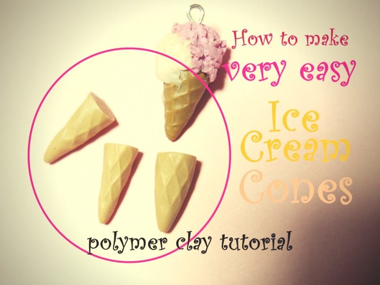 DIY Waffle-Cone of Ice Cream Cone (Easy and Quick!) ~ Cialda del Cono Gelato (Polymer Clay Tutorial)