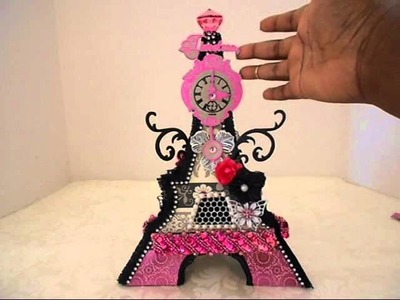 Handmade 3D Chipboard Eiffel Tower - CynthiaLooWho DT