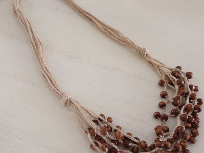 How To Make A Crochet Necklace With Wooden Beads - DIY Crafts Tutorial - Guidecentral