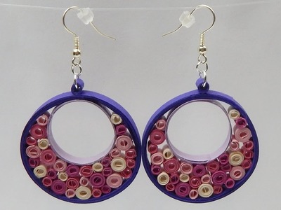 How to make cute round quilling earrings with little circles DIY (tutorial + free pattern)