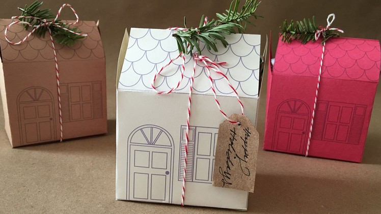 DIY Holiday Mini House Gift Box