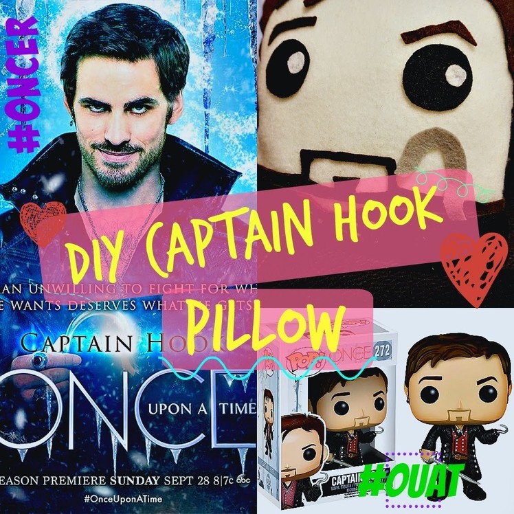 DIY Once Upon a Time - Captain Hook Pillow. Gift Idea