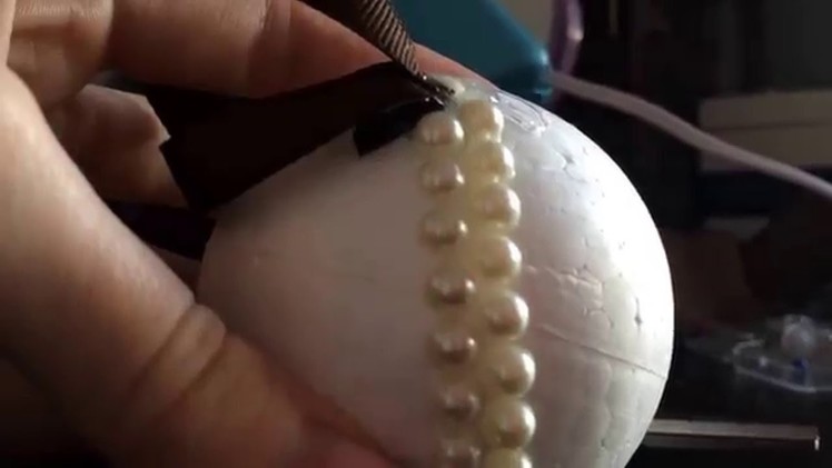 DIY pearl Christmas ornament