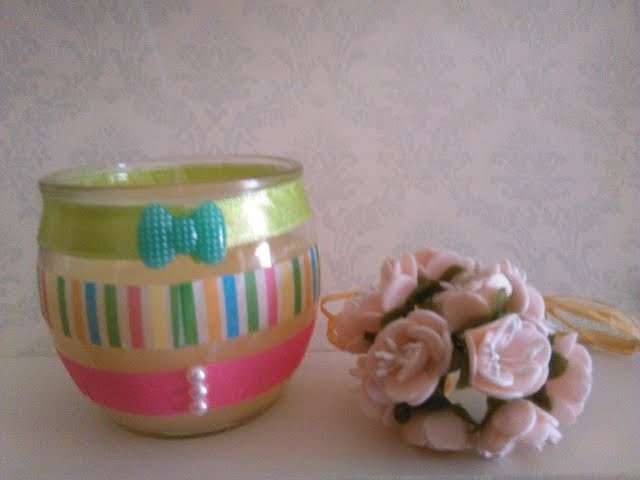DIY: Washi tape candle