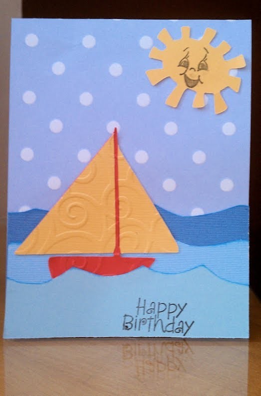 Little Boy's Handmade Sailboat Birthday Card