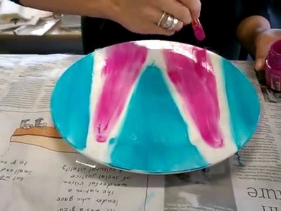 Porcelaine Painting - DIY Summer Plate using Pebeo Porcelaine Paints - Crafty Crusaders