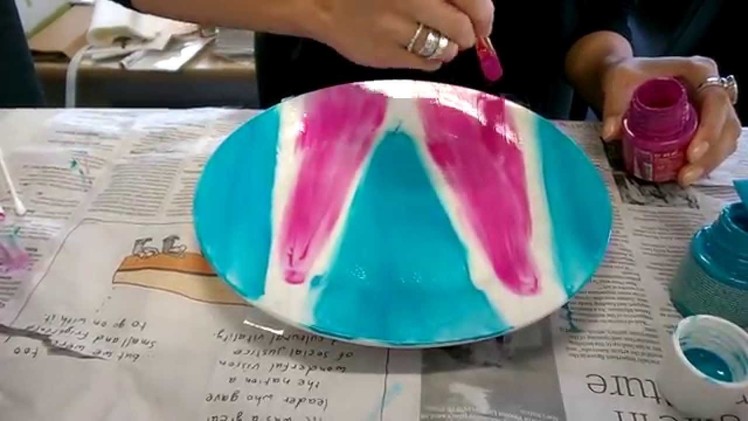 Porcelaine Painting - DIY Summer Plate using Pebeo Porcelaine Paints - Crafty Crusaders