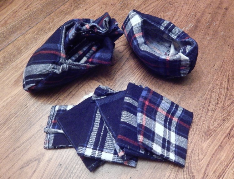 DIY Dozen Rags in Pockets- old pj's, scissors and a few minutes - No Sewing