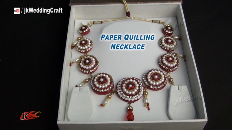 DIY Paper Quilling Bridal Necklace | How to make | JK Wedding Craft  050