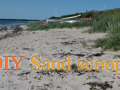 DIY plastic sand scoop for metal detecting on the beach