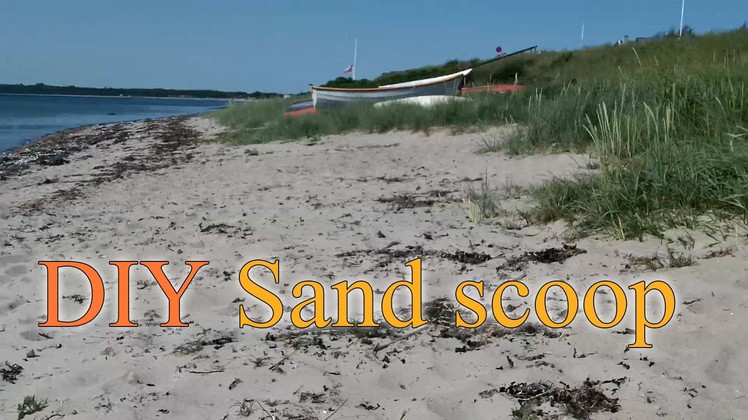 DIY plastic sand scoop for metal detecting on the beach