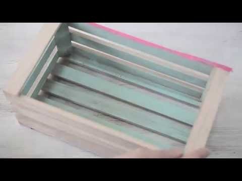 DIY wooden crate shelves