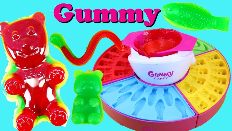 Gummy Bear Candy Maker DIY Treats + World's Largest Giant Bear Gummy DisneyCarToys