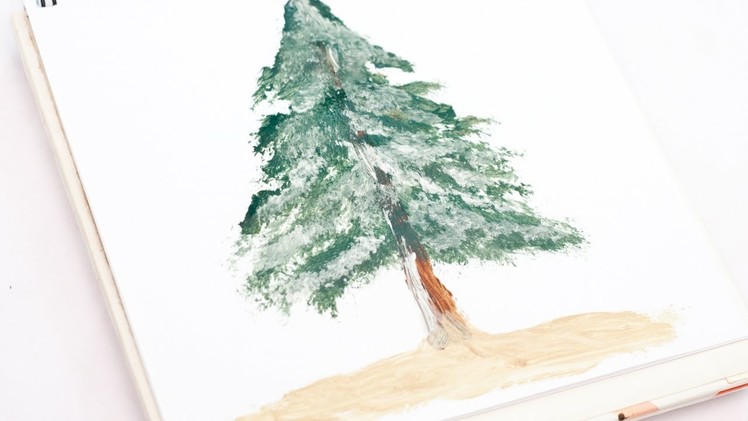 Paint a Realistic Pine Tree With Snow - DIY  - Guidecentral
