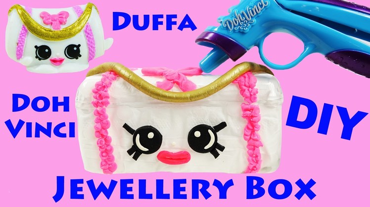 SHOPKINS DIY Doh Vinci Duffa Jewellery Box Storage Ballet Stick On Earrings Ring Set Craft Toys