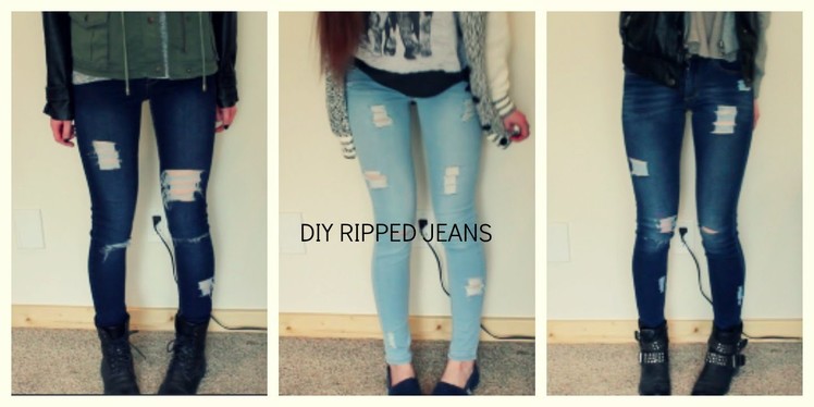 DIY distressed and ripped jeans