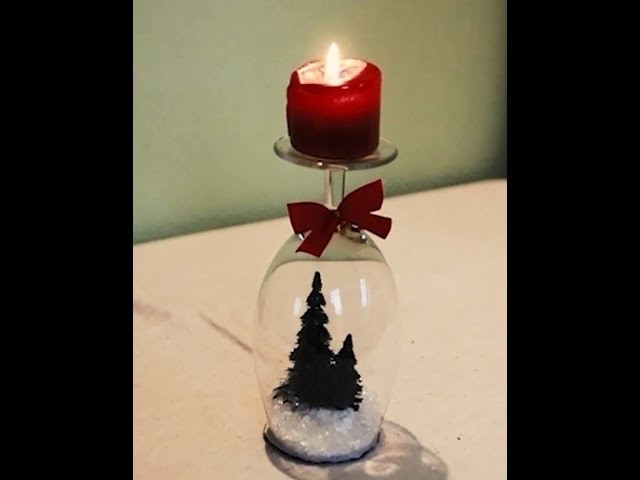 DIY snowglobe.candle holder. svietnik."snežná guľa".Christmassy feeling