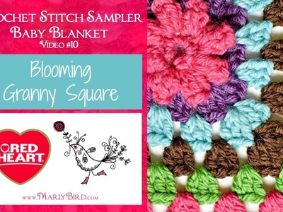 Blooming Granny Square for the Crochet Stitch Sampler Baby Blanket Crochet Along (Video 10)