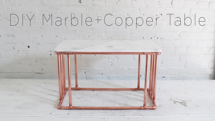 DIY Copper Coffee Table with a Marble Top
