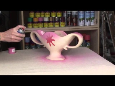 Flower vase sprayed with PlastiKote Fast Dry Enamel