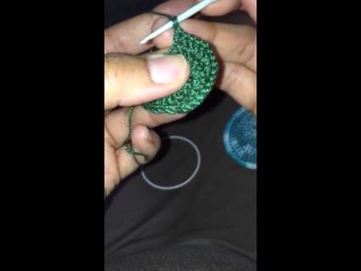 How to crochet hoop earrings part 1