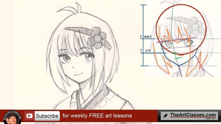 How to draw face Anime style girl part 4 of 5