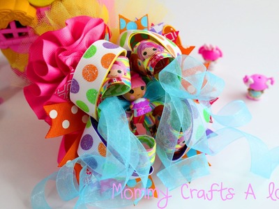 How to make a 5 inch OTT hair bow using lalaloopsy tinies (Let's make a bow)