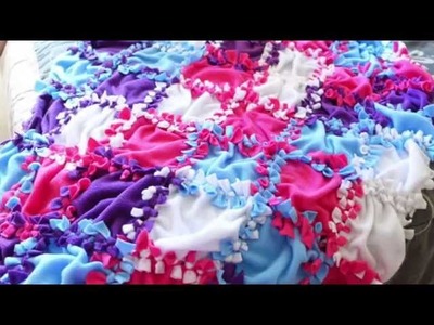 How to Make a NO Sew Fleece Blanket (Patchwork!)