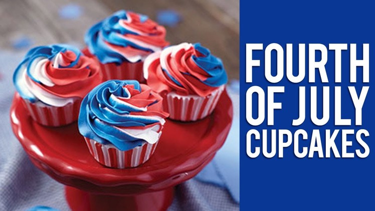 How to Make Red, White and Blue Swirl 4th of July Cupcakes