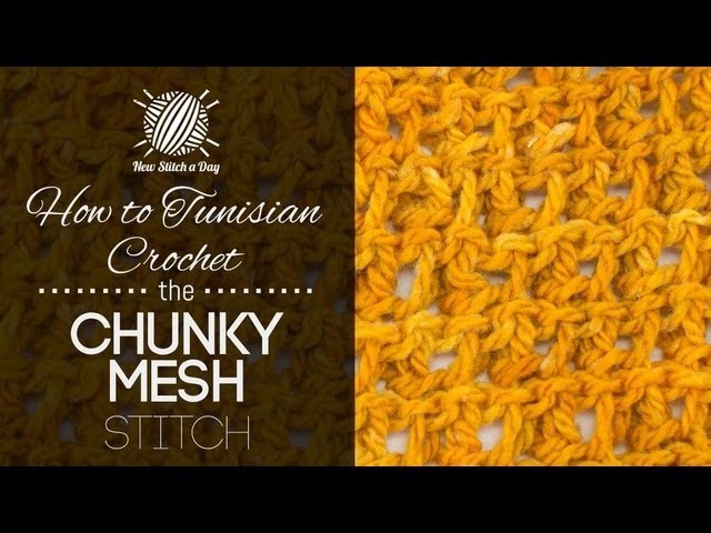 How to Tunisian Crochet the Chunky Mesh Stitch (Left Handed), My Crafts and D...