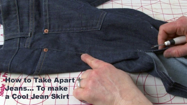J Stern Designs l Quick Tip: How to Take Apart a Pair of Jeans . To Make a Jean Skirt