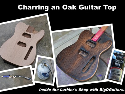 DIY Charred.Burnt Oak Topped Guitar Body - "flame top"