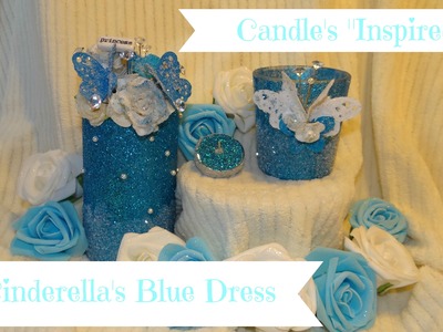 DIY: Glitter Candle Centerpiece inspired by Cinderella's Blue Dress