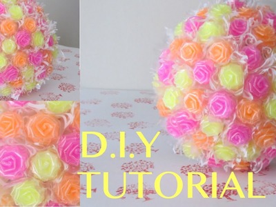 D.I.Y TUTORIAL: MAKING FLOWER TOPIARY W. CUTE STRAW ROSES