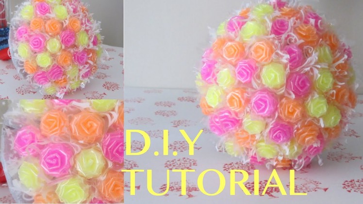 D.I.Y TUTORIAL: MAKING FLOWER TOPIARY W. CUTE STRAW ROSES