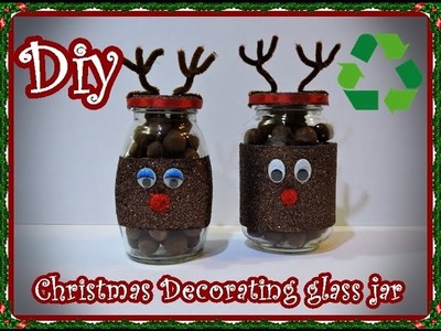 Diy. Christmas Decorating Glass Jar