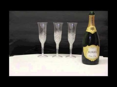 DIY Glitter Champagne Flutes