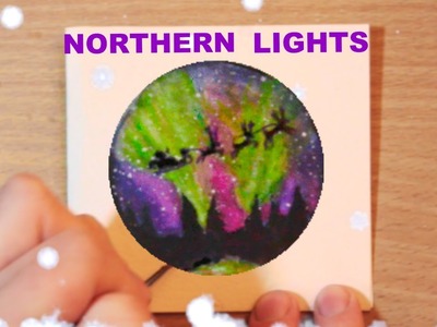 DIY Northern Lights Christmas Holiday Card Decor | Watercolor Tutorial