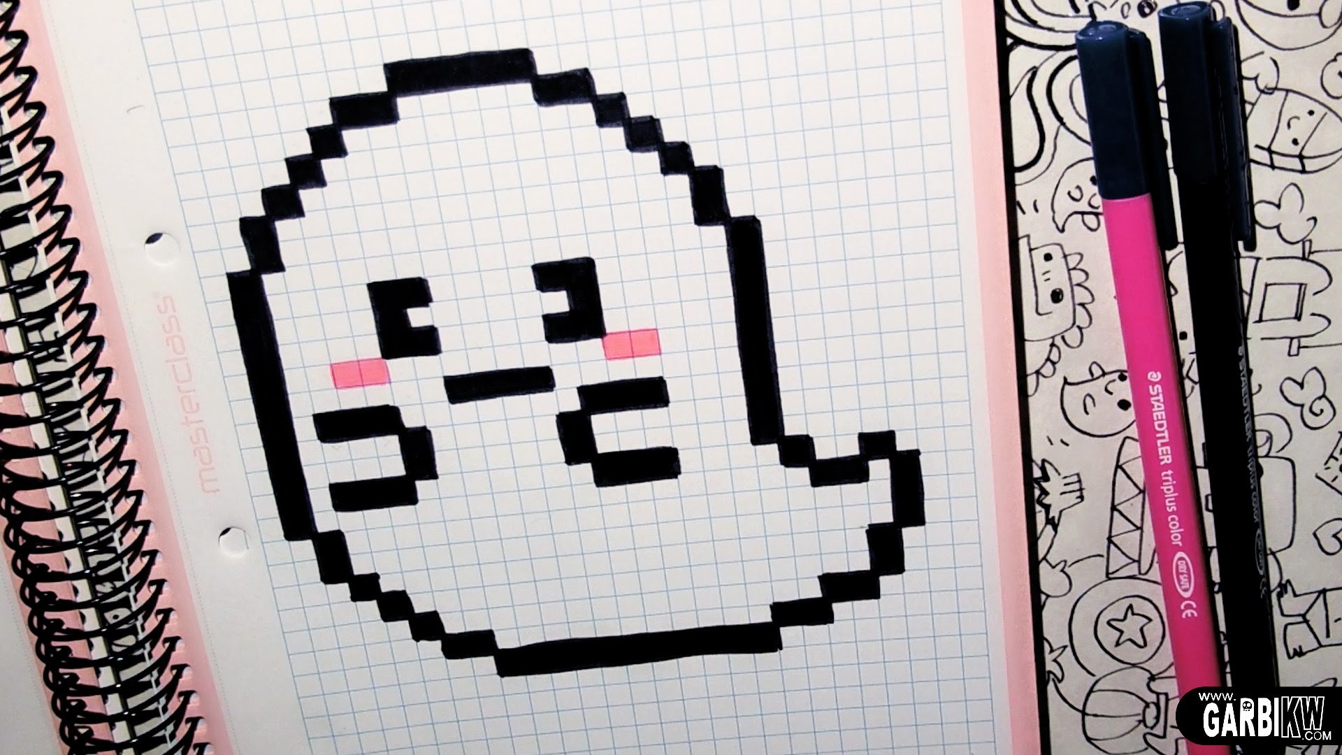 Handmade Pixel Art - How To Draw a Cute Ghost by Garbi KW