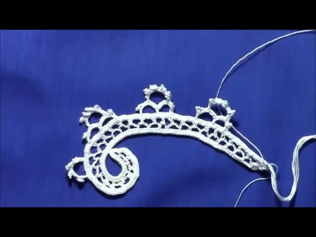 Irish Crochet Lace, a deep border design, Scroll part3