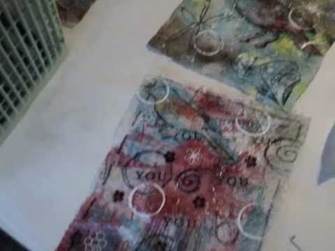 Art Recycling:  Mixed Media Dryer Sheets:  a tutorial Part One